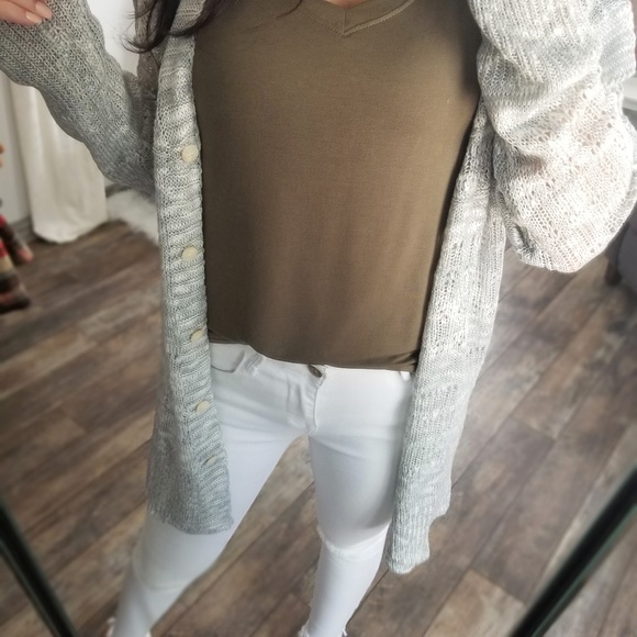 S🅾️LD OUT Ava Basic V-Neck Tee Olive Modal Top - Picture 5 of 6